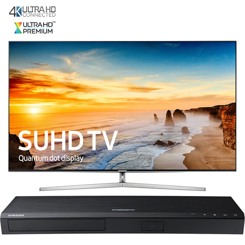 Samsung 65` KS9000 SUHD Smart TV w/Ultra-Slim Bezel+ Samsung UHD Blu-Ray Player