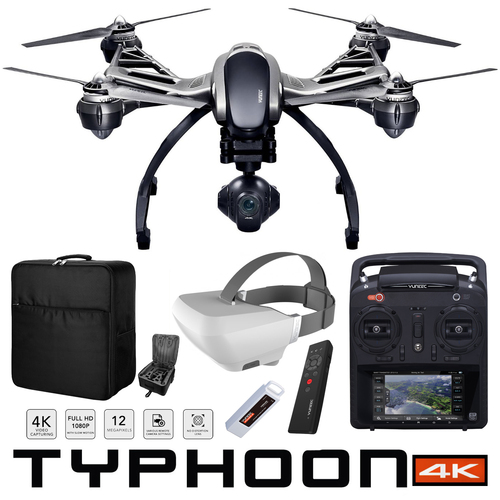 Yuneec Typhoon 4K Q500 Quadcopter Drone Wizard Wand SkyView Headset Fly More Bundle