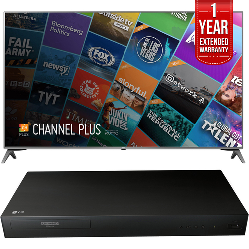 LG 75` Class 4K UHD HDR Smart IPS LED TV with Extended Warranty + Blu-Ray Player