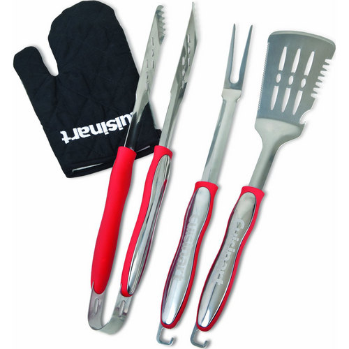 Cuisinart Stainless Steel Grilling Set (grill tongs, spatula, fork and glove)