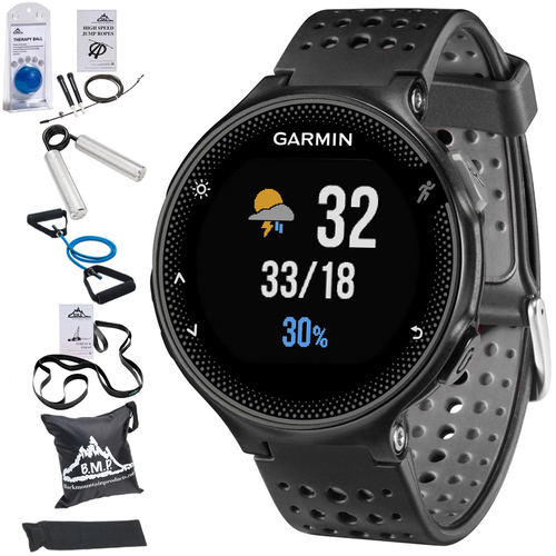 Garmin Forerunner 235 GPS Sport Watch w/Wrist-Based HRM Black+7 Pcs Fitness Kit