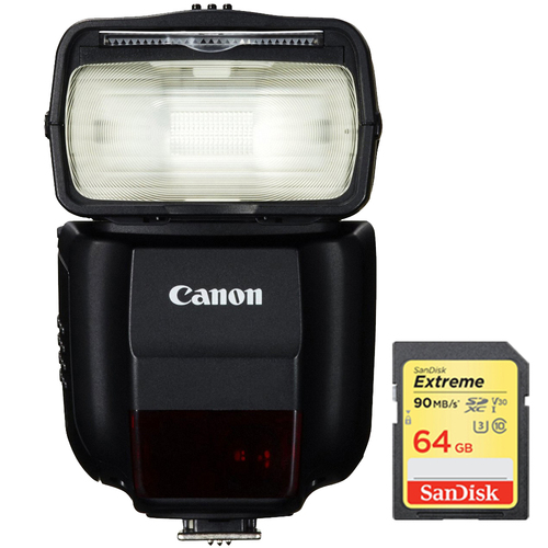 Canon 430EX III-RT EOS Speedlite Flash with Wireless Capability w/ 64GB Memory Card