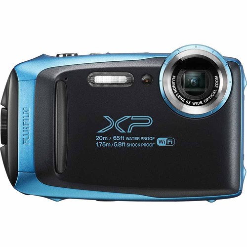 Fujifilm FinePix XP130 Waterproof Digital Camera Kit (Sky Blue) with 16GB SD Memory Card