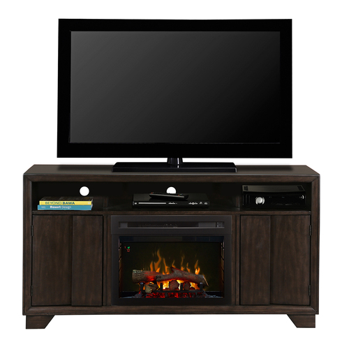 Dimplex Electric Fireplace & Media Console Bayne - Graphite, Logs