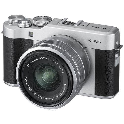 Fujifilm X-A5 Mirrorless Digital Camera w/ XC 15-45mm f/3.5-5.6 OIS PZ Lens Kit (Silver)