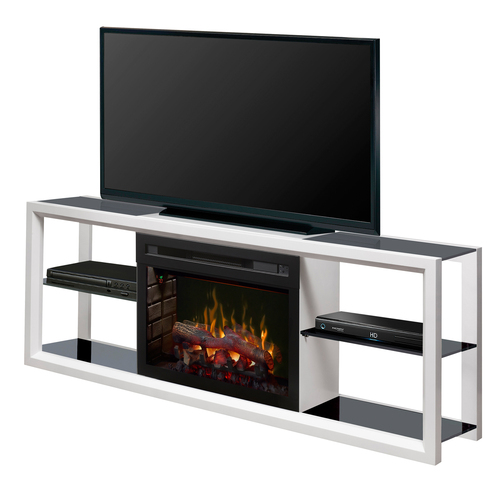 Dimplex Novara Electric Fireplace & Television Stand - Logs, White