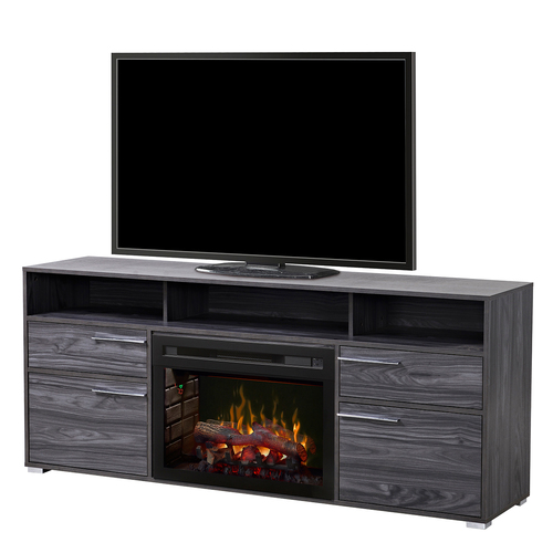 Dimplex Sanders Electric Fireplace & Media Console - Logs, Carbon