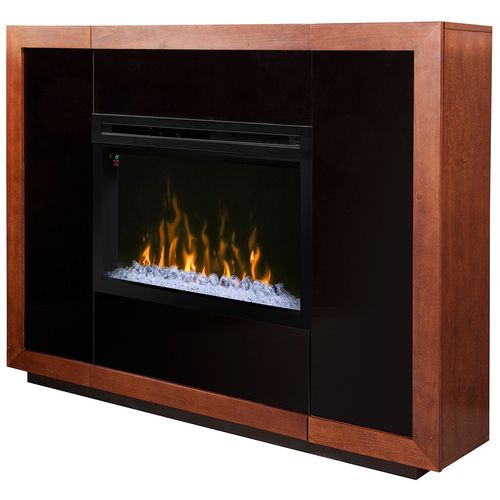 Dimplex Salazar Electric Fireplace & Media Console - Mantel Glass Ember Bed Mocha
