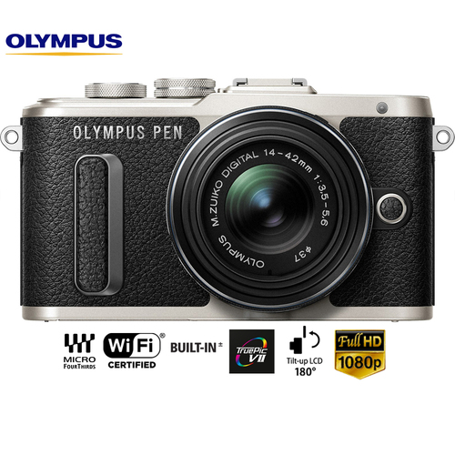 Olympus 16.1 MP Wi-Fi Black Mirrorless Camera w/ 14-42mm IIR Lens -Certified Refurbished