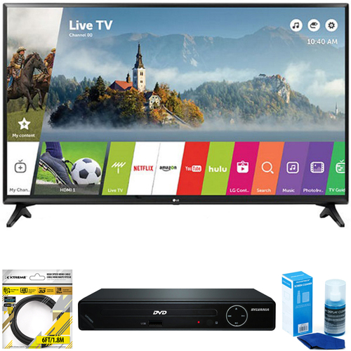LG 49` Class Full HD 1080p Smart LED TV 2017 Model 49LJ5500 + DVD Player Bundle