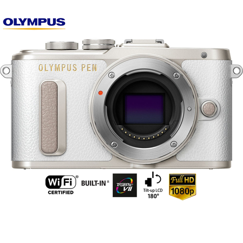 Olympus PEN E-PL8 16.1MP White Mirrorless Digital Camera Body - (Certified Refurbished)