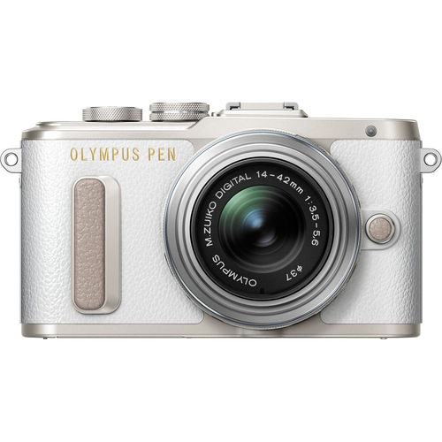 Olympus PEN E-PL8 16MP White Mirrorless Camera + 14-42mm IIR Lens -Certified Refurbished