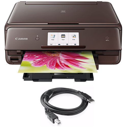 Canon PIXMA wireless Color Photo Printer, Scanner & Copier Brown + Printer Cable