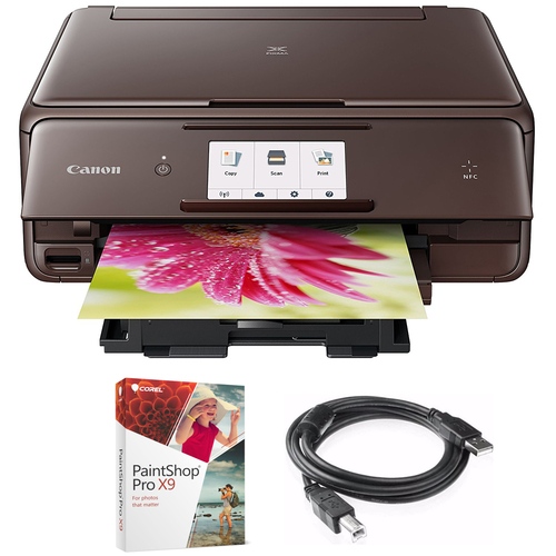 Canon PIXMA wireless Color Printer, Scanner & Copier Brown + Paint Shop & Cable