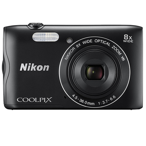 Nikon Coolpix A300 20.1MP 8x Optical Zoom NIKKOR WiFi Black Digital Camera Refurbished