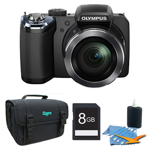 Olympus SP-820UZ 14 Megapixel 40x Zoom Digital Camera Black 8GB Bundle