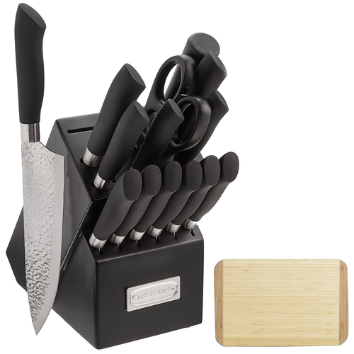 Cuisinart Classic Artisan Collection 15 Pcs Steel Cutlery Block Set w/ Cutting Board