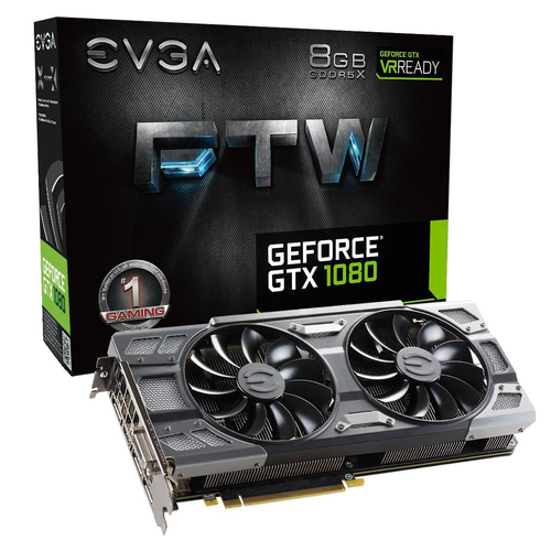 EVGA GeForce GTX 1080 FTW GAMING ACX 3.0, 8GB GDDR5X, RGB LED, 10CM FAN Graphics Card