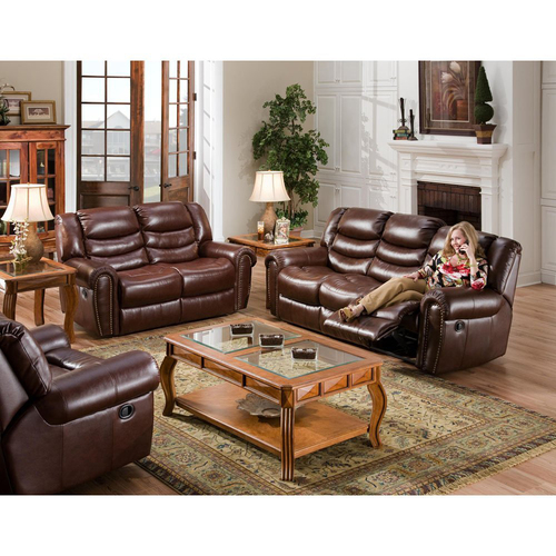 Cambridge Lancaster 3-Piece Living Room Set: Sofa Loveseat Recliner - 98502A3PC-BU