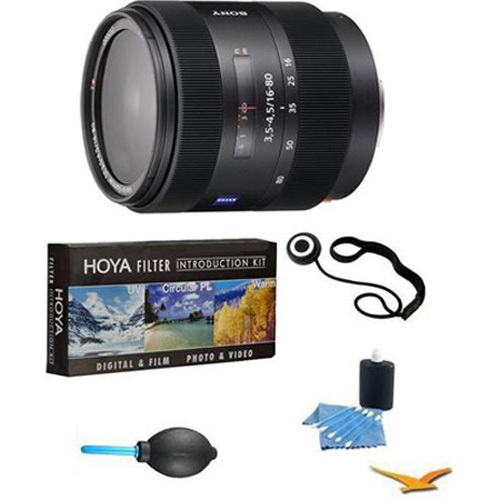 Sony SAL-1680Z Carl Zeiss Vario-Sonnar T DT 16-80mm f/3.5-4.5 Lens w Hoya Filters +
