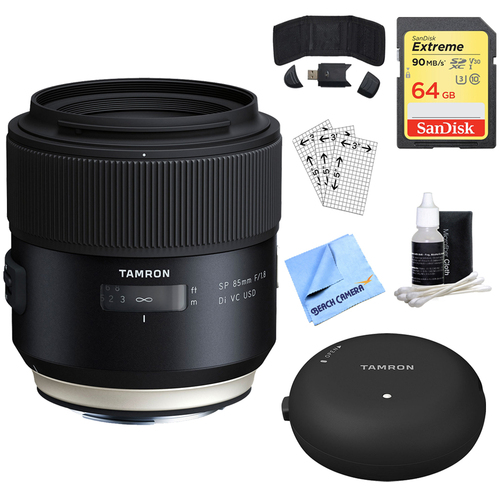 Tamron SP 85mm f1.8 Di VC USD Lens for Canon EF Mount + 64GB Accessory Bundle