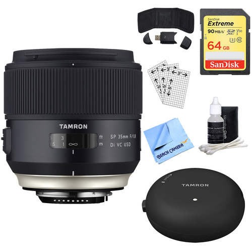 Tamron SP 35mm f/1.8 Di VC USD Lens for Canon EOS Mount + 64GB Accessory Bundle