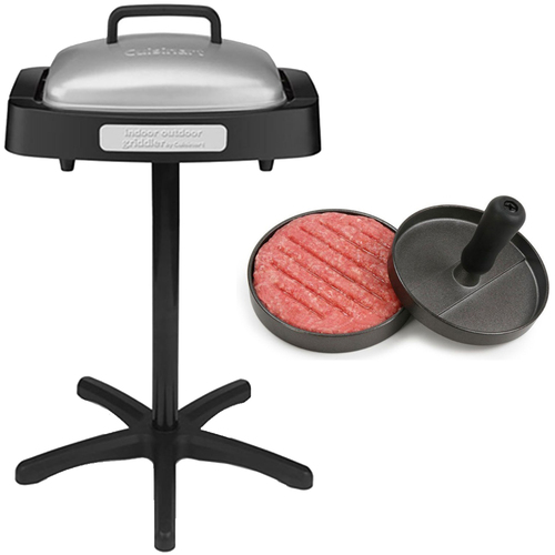 Cuisinart In-outdoor Grill w/Nonstick Grill & Griddle Plate + Burger Patty Maker