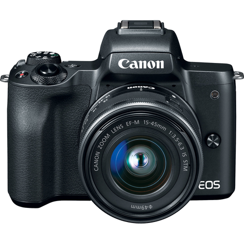 Canon EOS M50 Mirrorless Digital Camera (Black) w/ EF-M 15-45mm IS STM Lens