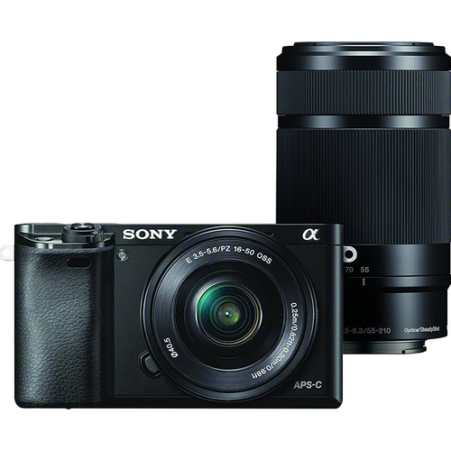 Sony Alpha a6000 Mirrorless Camera w/ 16-50mm & 55-210mm Power Zoom Lenses (AS IS)
