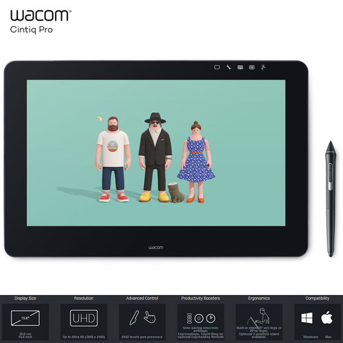 Wacom Cintiq Pro 16 Graphic Tablet - DTH1620K0 (Certified Refurbished)