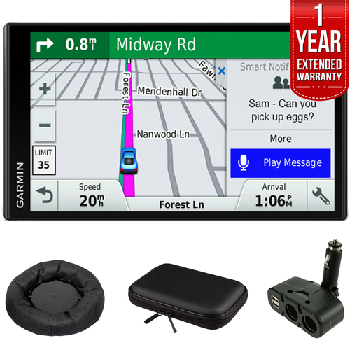 Garmin DriveSmart 61 NA LMT-S Advanced Navigation GPS w/ Accessories + Warranty Bundle