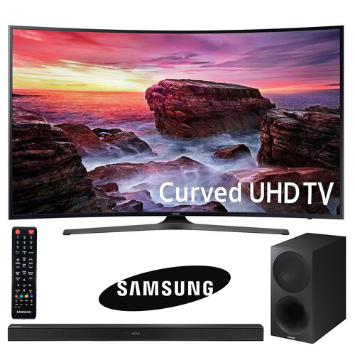 Samsung UN55MU6490FXZA Curved 54.6` LED 4K UHD SmartTV w/ Soundbar & Wireless Subwoofer