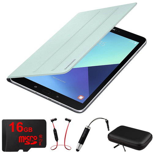 Samsung Galaxy Tab S3 9.7` Tablet Book Cover Green with 16GB Memory Card Bundle