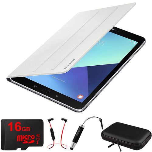 Samsung Galaxy Tab S3 9.7` Tablet Book Cover White with 16GB Memory Card Bundle