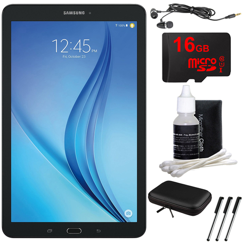 Samsung Galaxy Tab E 9.6` 16GB Tablet PC (Wi-Fi) - Black 16GB microSD Card Bundle