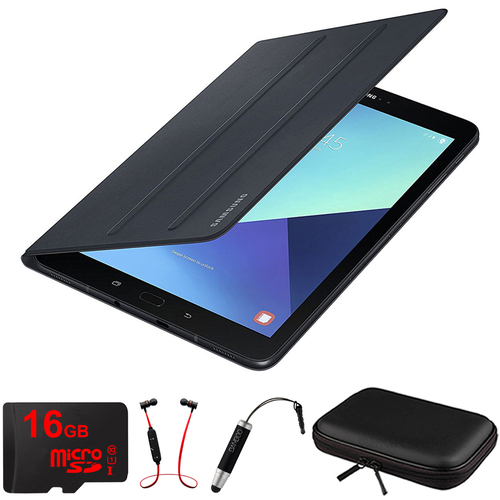 Samsung Galaxy Tab S3 9.7` Tablet Book Cover Black with 16GB Memory Card Bundle