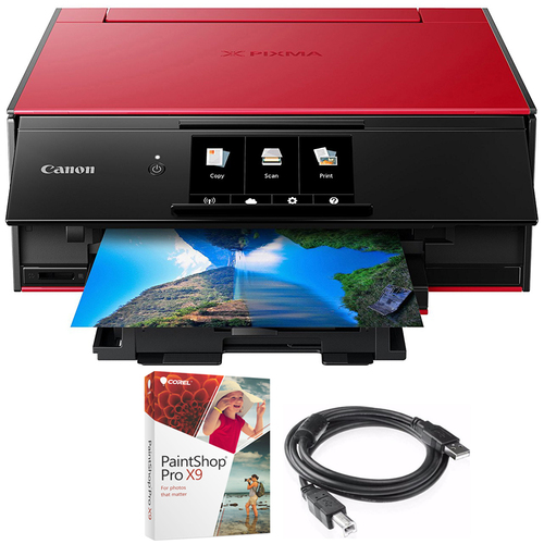 Canon PIXMA 9120 Printer Red with Corel Paint Shop Pro X9 Bundle