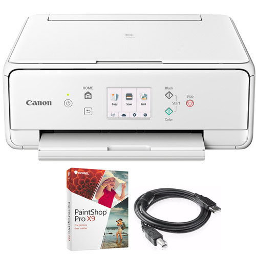 Canon PIXMA TS6120 Wireless Printer w/Scanner & Copier White + Paint Shop Bundle