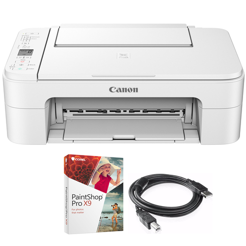 Canon PIXMA TS3120 Wireless Printer with AirPrint White + Paint Shop Bundle