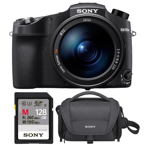 Sony RX10 IV Cyber-Shot 20.1MP Camera 24-600mm F.2.4-F4 lens 128GB Card and Case Kit
