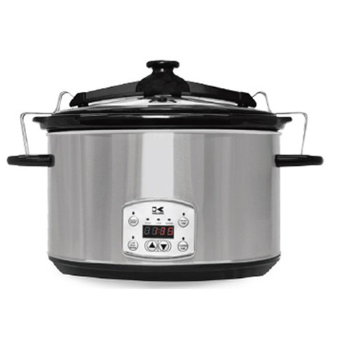 Kalorik Stainless Steel 8 Qt Digital Slow Cooker with Digital Control and Locking Lid