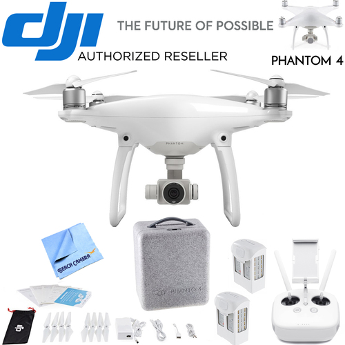 DJI Phantom 4 Quadcopter Drone w/ Bonus 2nd Battery, Custom Case & more