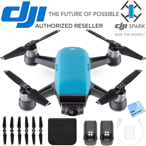 DJI CP.PT.000733 SPARK Intelligent Portable Mini Drone Sky Blue Battery Bundle