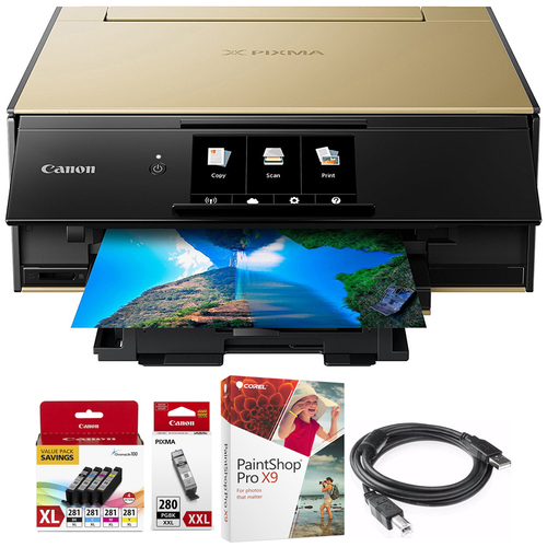 Canon PIXMA 9120 Wireless All-In-One Printer Gold + Paint Shop Pro X9 Bundle