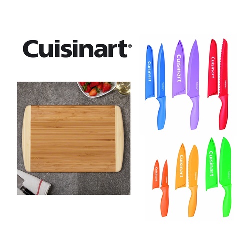 Cuisinart Colorful 12-Piece Knife Set with free Bamboo Cutting Board
