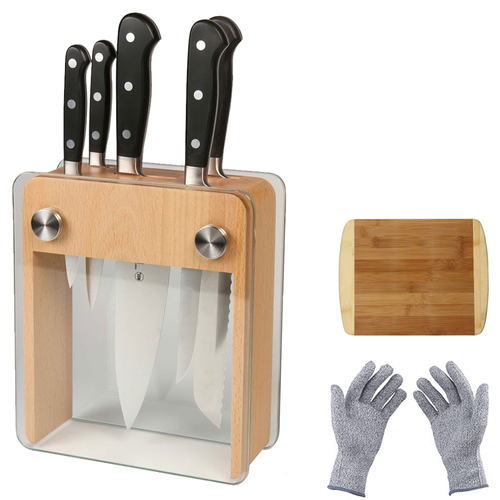 Mercer Culinary 6-Pc. Renaissance Knife Block Set w/ Cutting Board & Protective Gloves