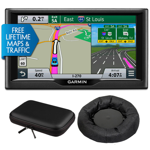Garmin nuvi 67LMT 6` Essential Series 2015 GPS with Dash Mount & Case Bundle