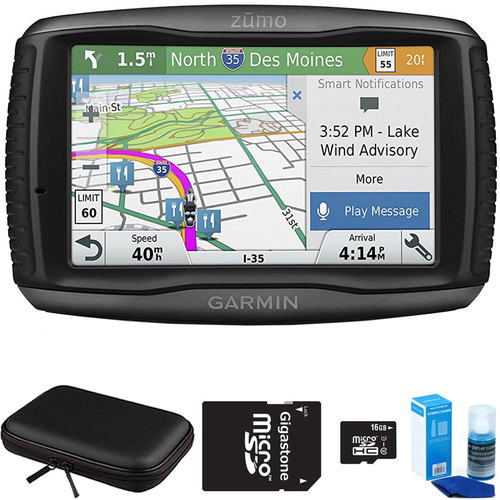 Garmin Zumo 595LM Motorcycle GPS Navigator with Accessory Bundle