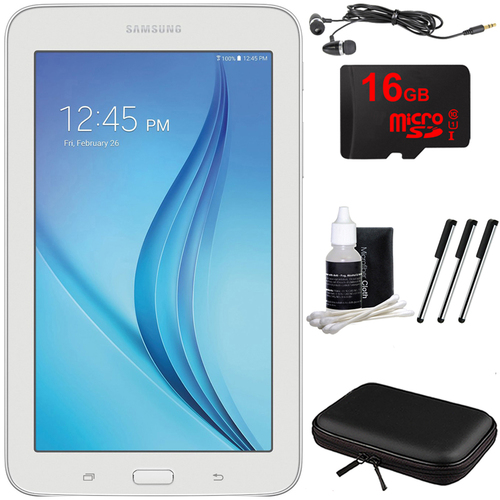 Samsung Galaxy Tab E Lite 7.0` 8GB (Wi-Fi) White 16GB microSD Card Bundle
