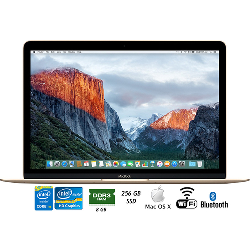 Apple MLHE2LL/A 12` MacBook Intel M3 Retina Display Laptop - (Certified Refurbished)